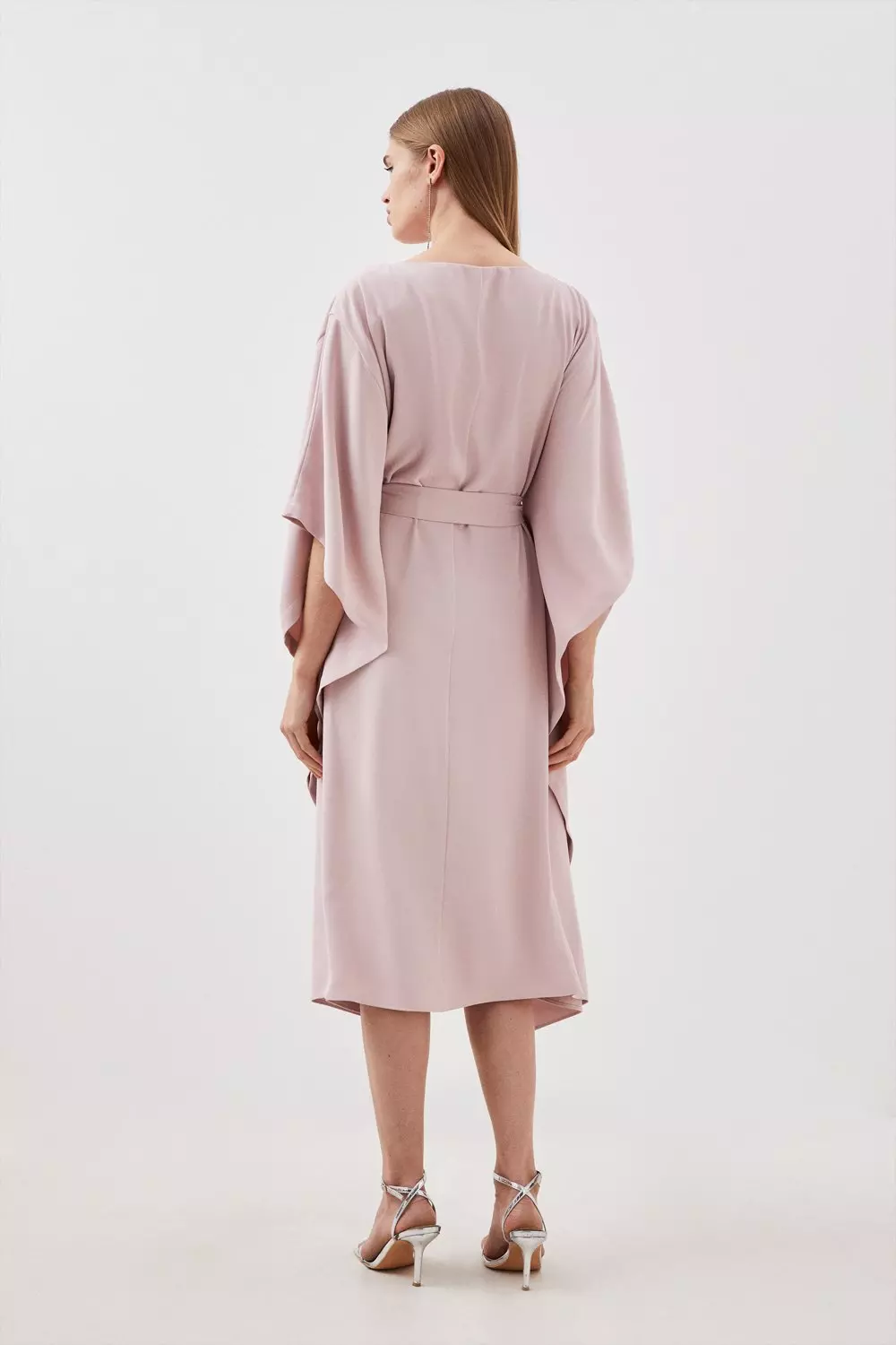 Tailored Premium Crepe Kaftan Style Belted Dress Karen Millen