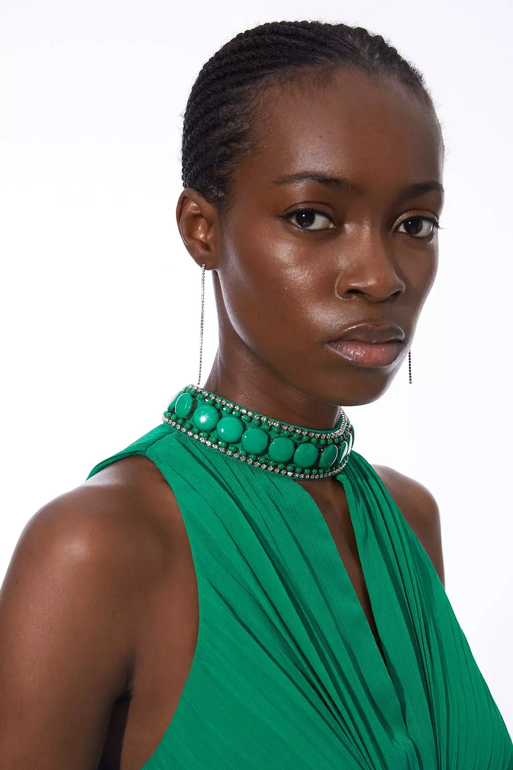 KAREN MILLEN ロング ドレス ホルターネック スリット タイト 緑 bkk19849_emerald_xl?pdp.template