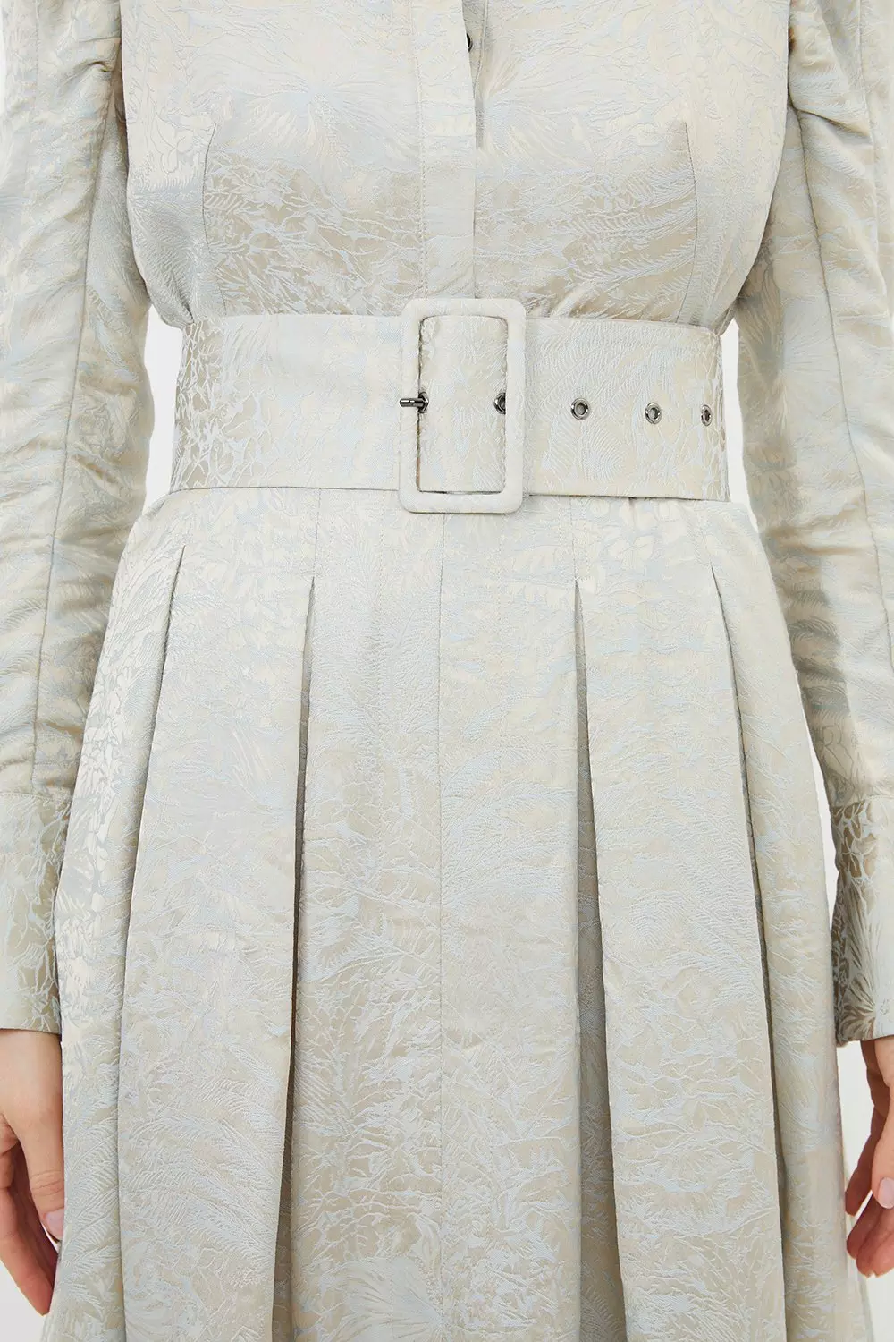 Petite Jacquard Woven Midi Dress | Karen Millen