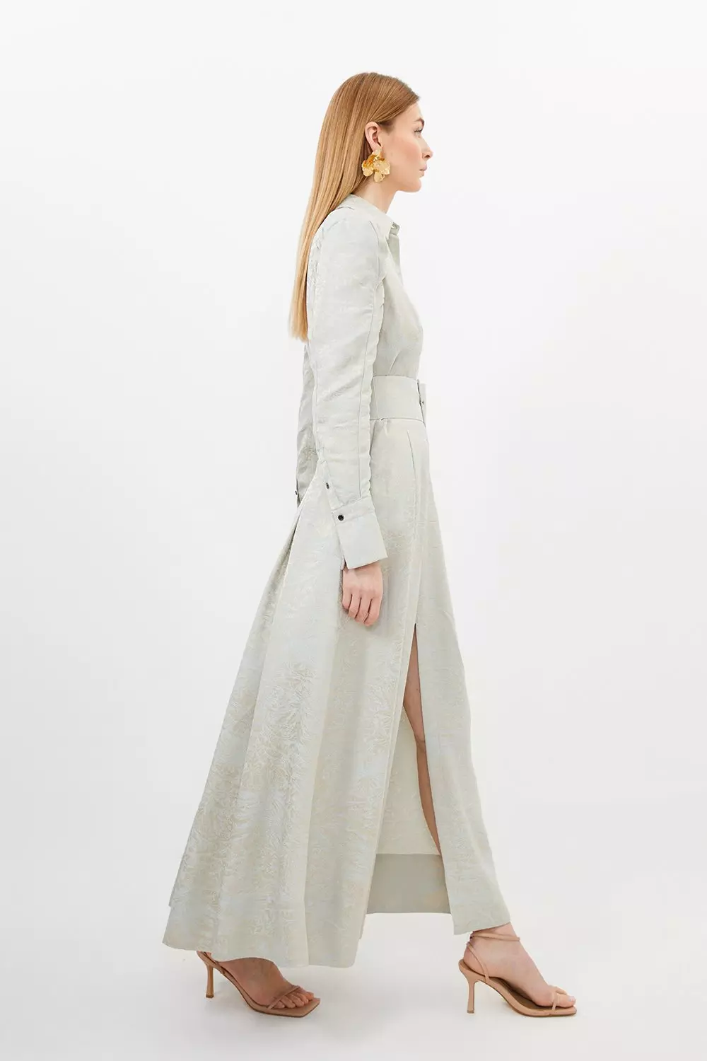 Petite Jacquard Woven Midi Dress | Karen Millen