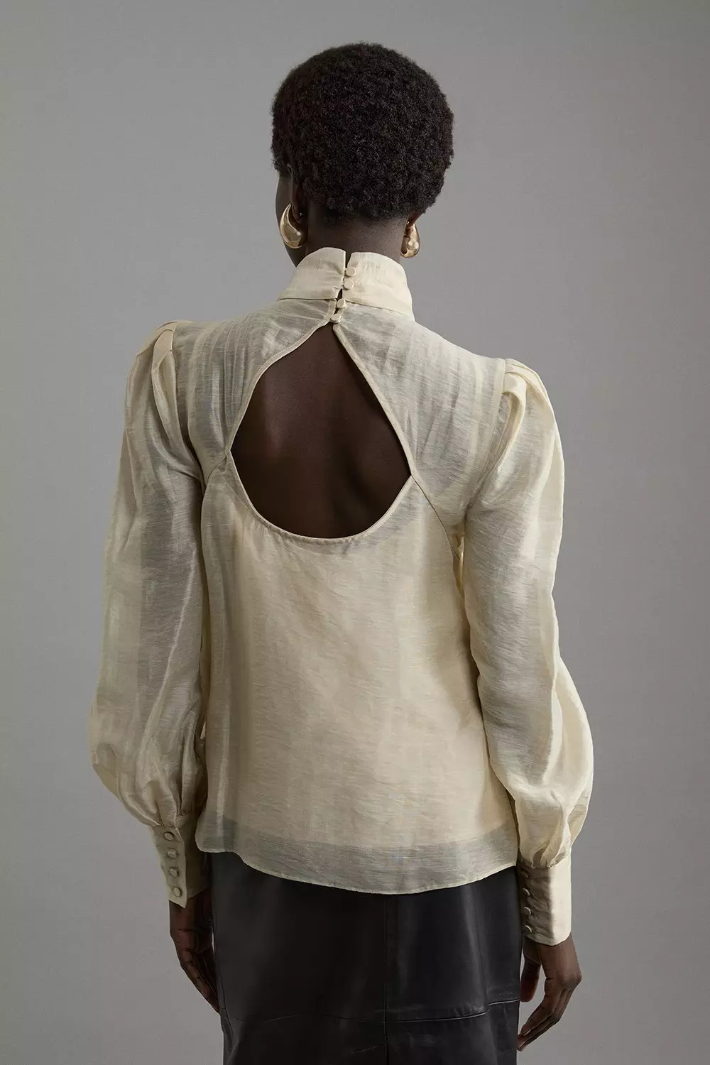 Organdie Woven Pussybow Blouse | Karen Millen