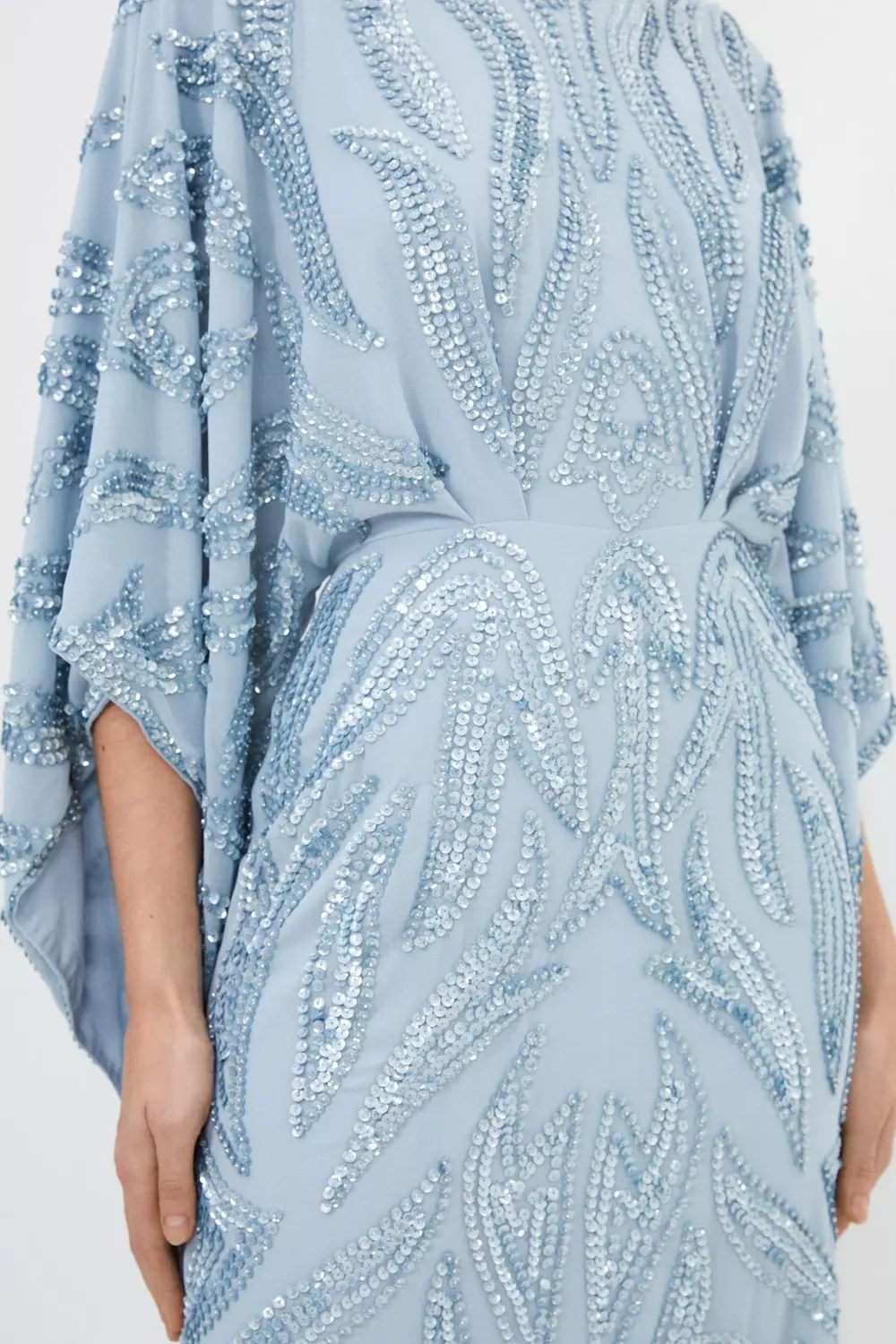 Kimono Sleeve Embellished Woven Maxi Dress | Karen Millen