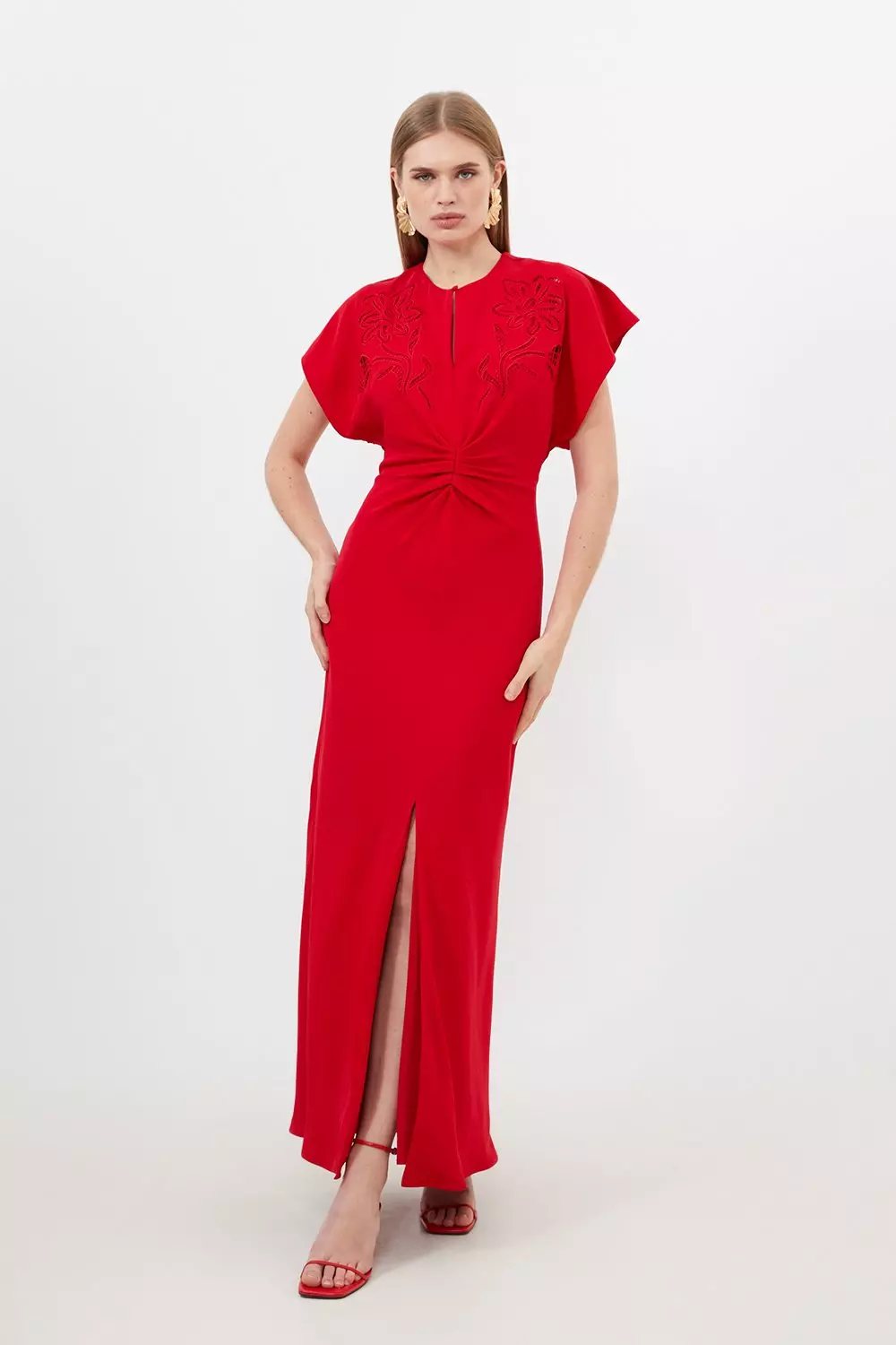 Karen millen red maxi dress best sale