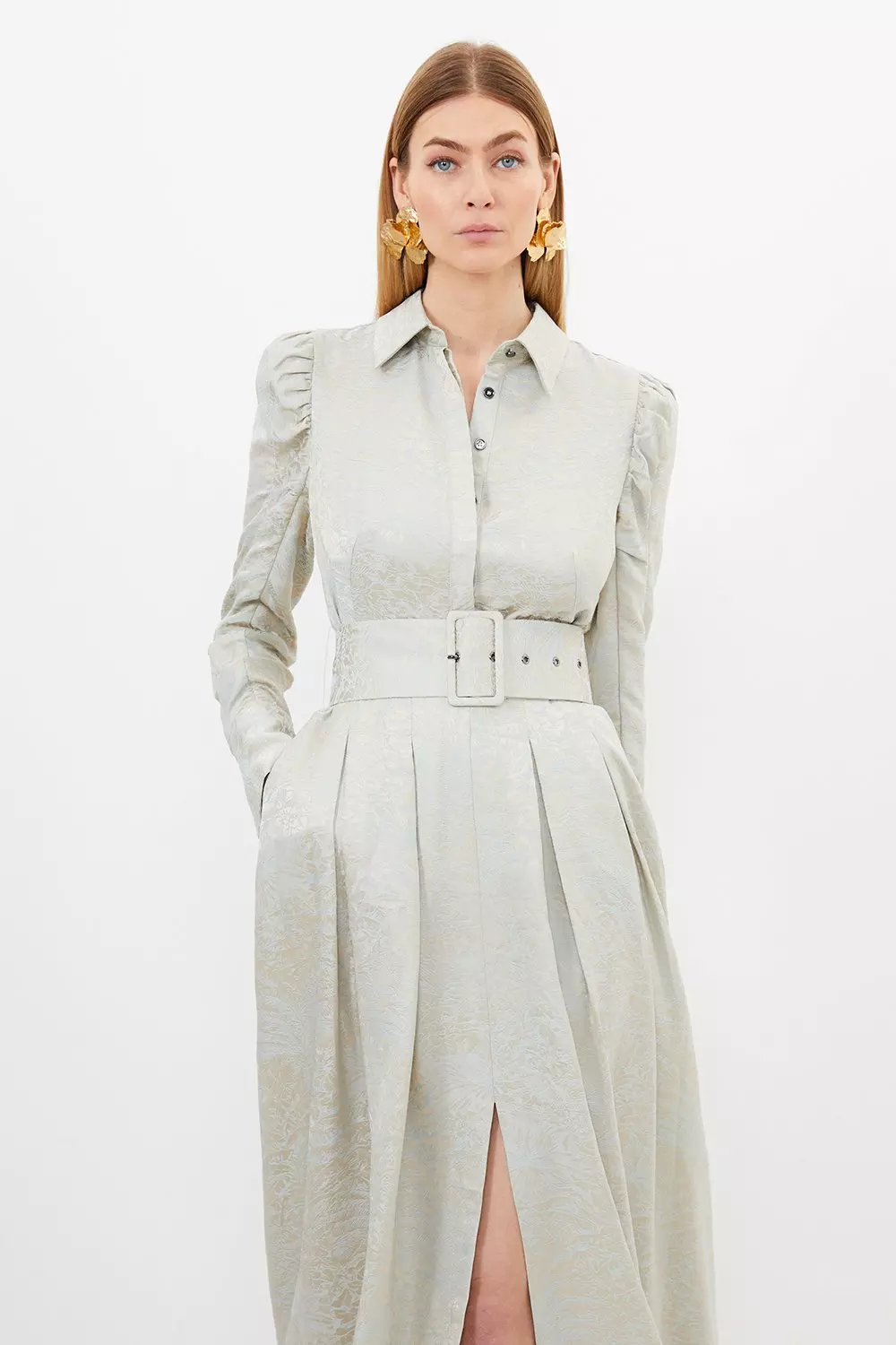 国内発!関税込*KAREN MILLEN*ストレッチカラーブロックドレス 国内発・関税込 KAREN MILLEN*カラーブロックフルスカートドレス