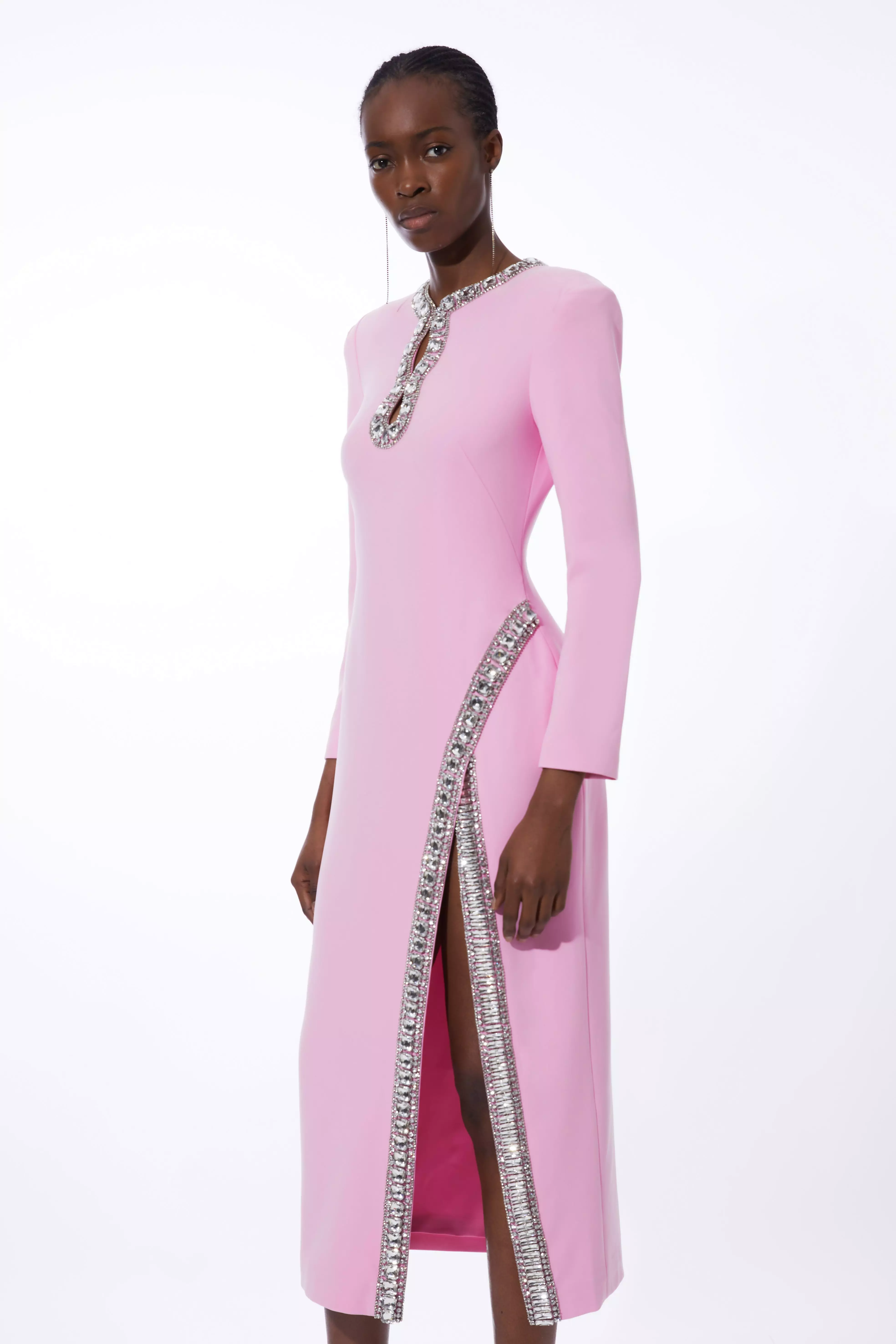 Petite Cut Out Embellished Woven Maxi Dress Karen Millen