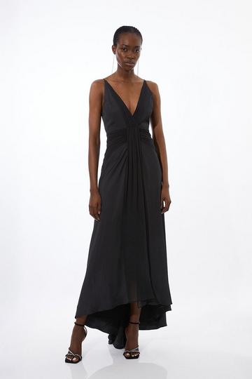 Viscose Georgette Woven Maxi Dress black