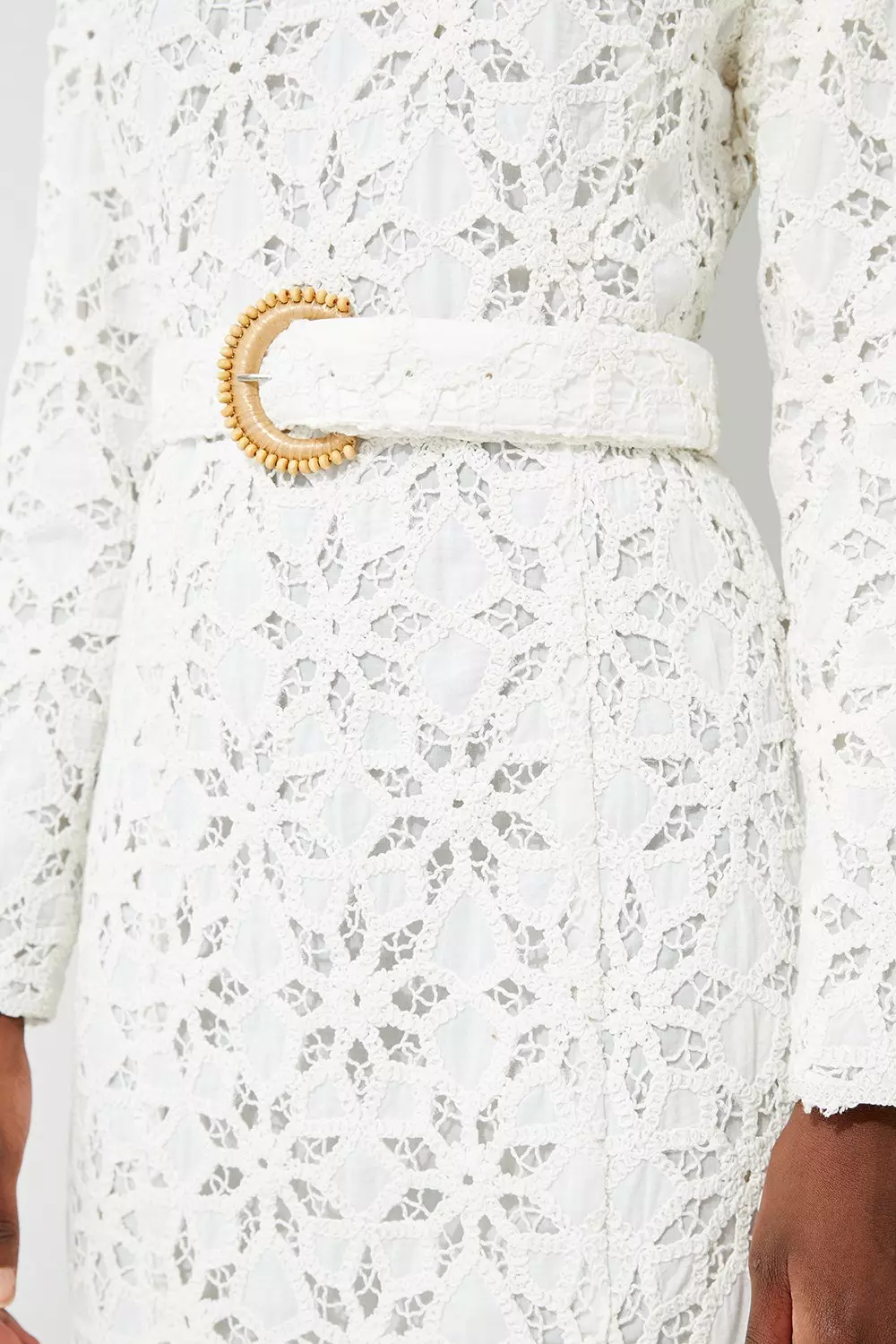 Crafted Cotton Embroidery Woven Maxi Dress | Karen Millen