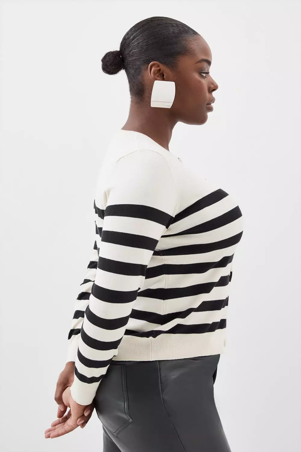 Plus size striped cardigan best sale