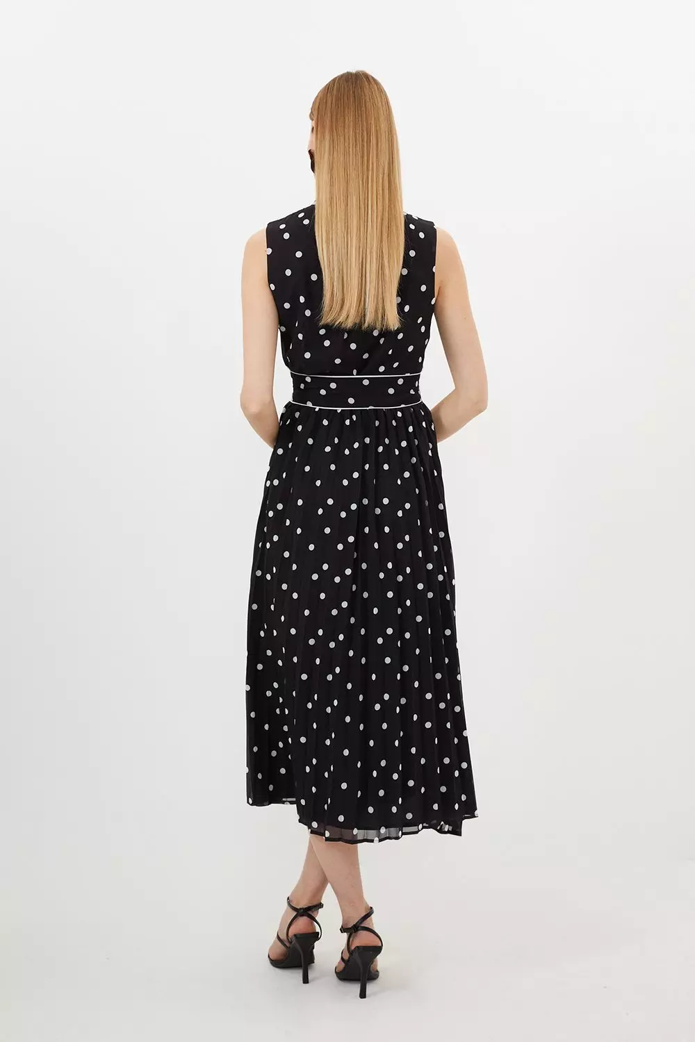 Polka dot contrast dress best sale