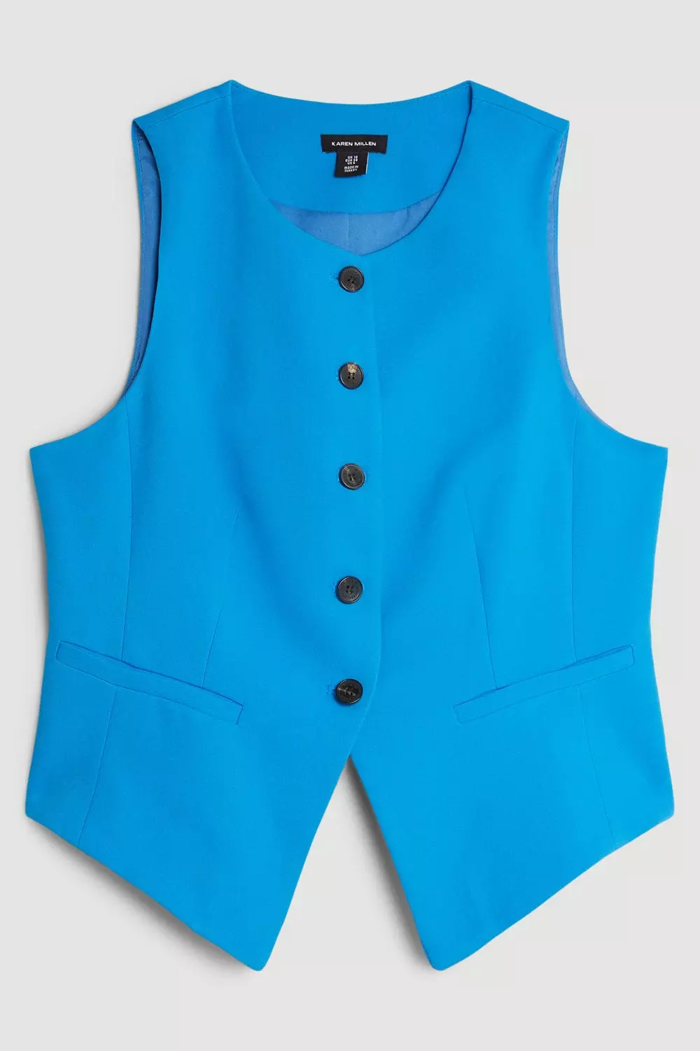 Blue Tailored Stretch Button Through Vest alternative image