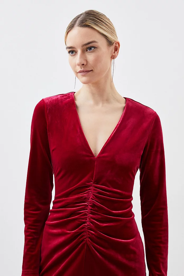 Petite Stretch Velvet Jersey Maxi Dress | Karen Millen Petite Stretch Velvet Jersey Maxi Dress | Karen Millen