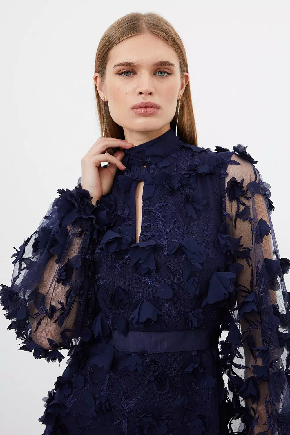Floral Applique Woven Maxi Dress Karen Millen