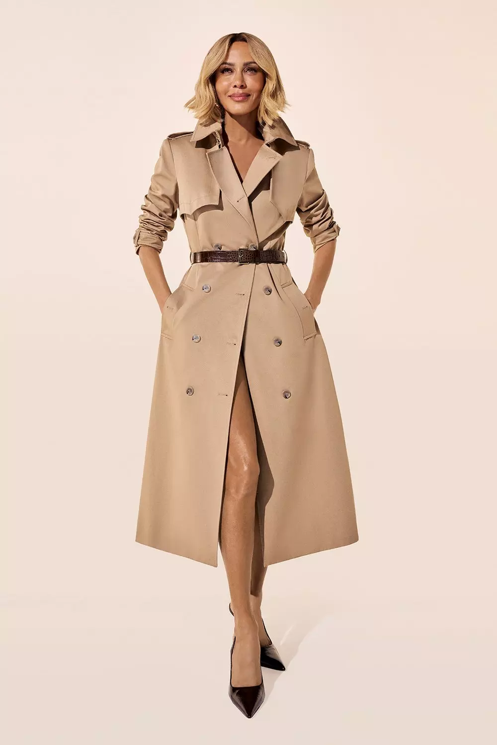 Karen millen belted trench coat hotsell