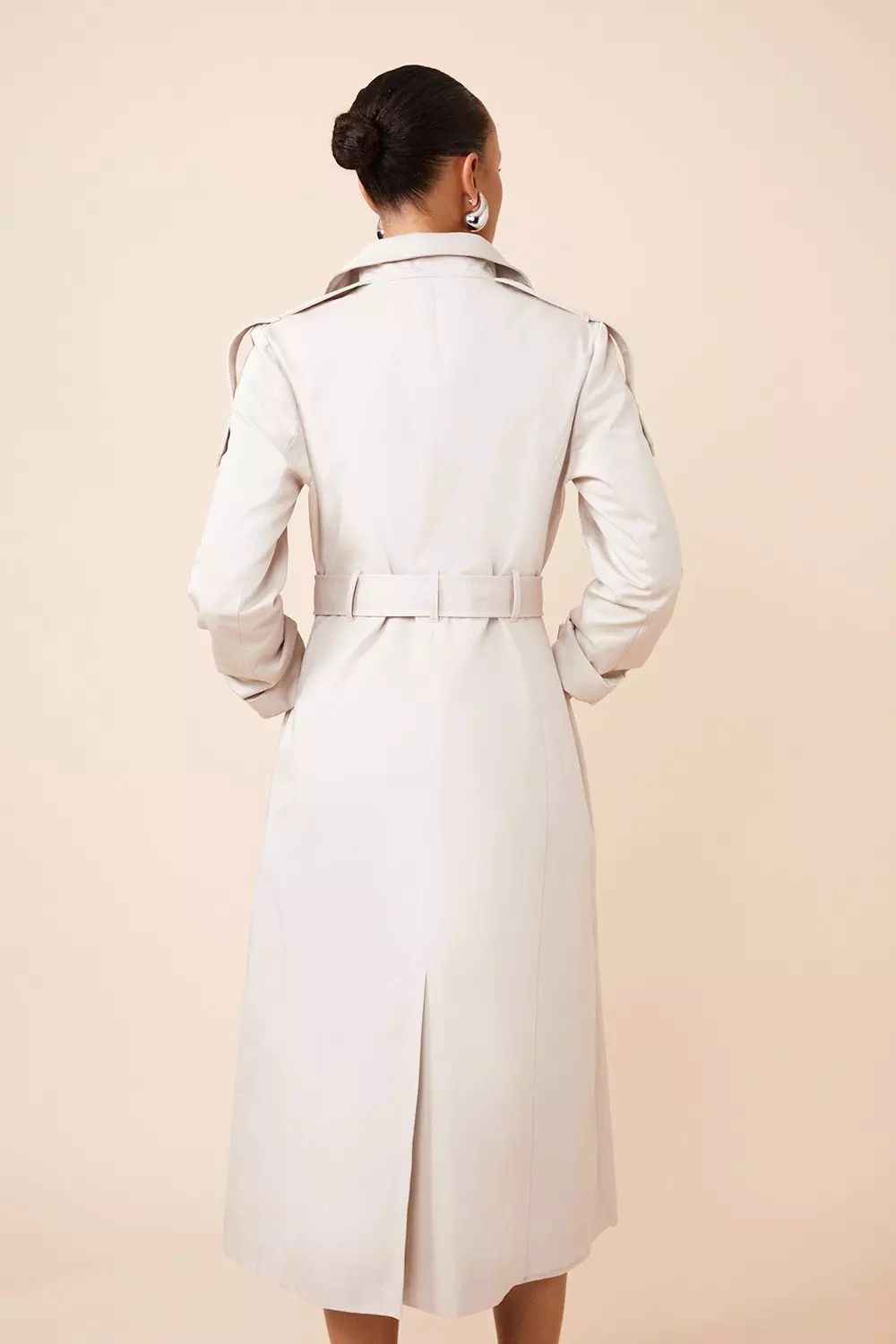 Tailored High Neck Belted Trench Coat | Karen Millen