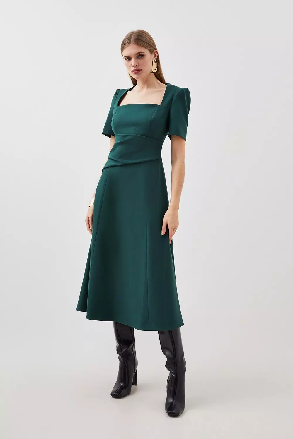 London Times Women's Dresses Asymmetrical Shirred Tulip