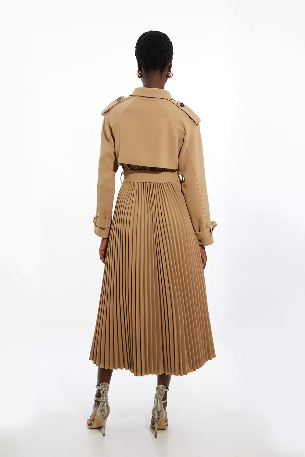 Tailored Pleat Detail Belted Trench Coat Karen Millen