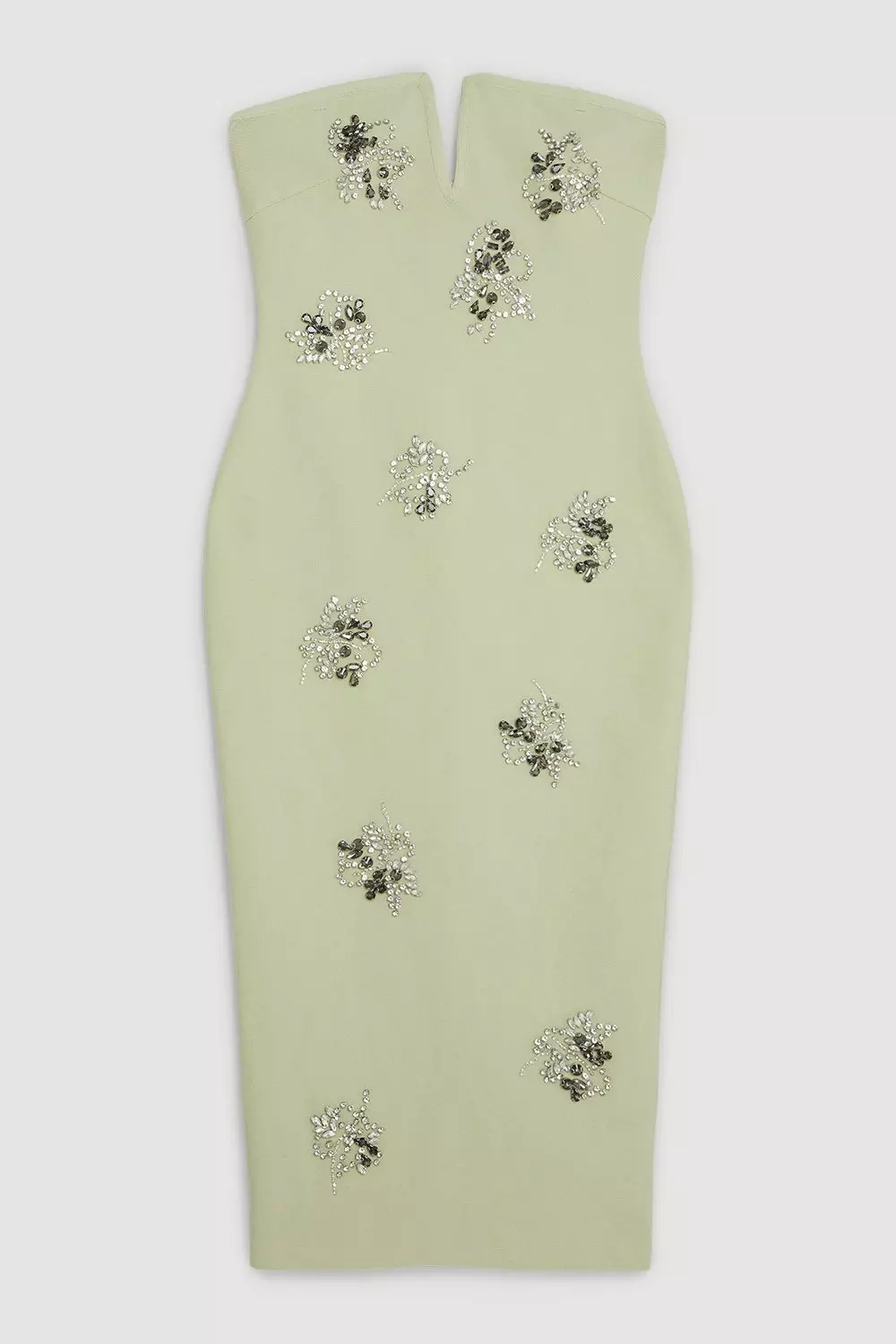 Figure Form Bandage Embellished Bandeau Knit Midi Dress | Karen Millen