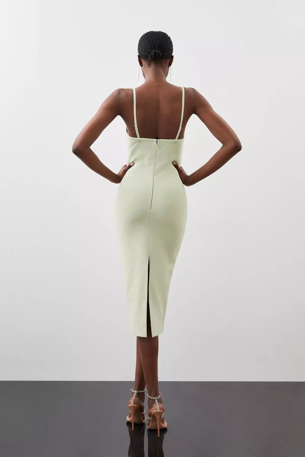 Figure Form Bandage Embellished Bandeau Knit Midi Dress | Karen Millen