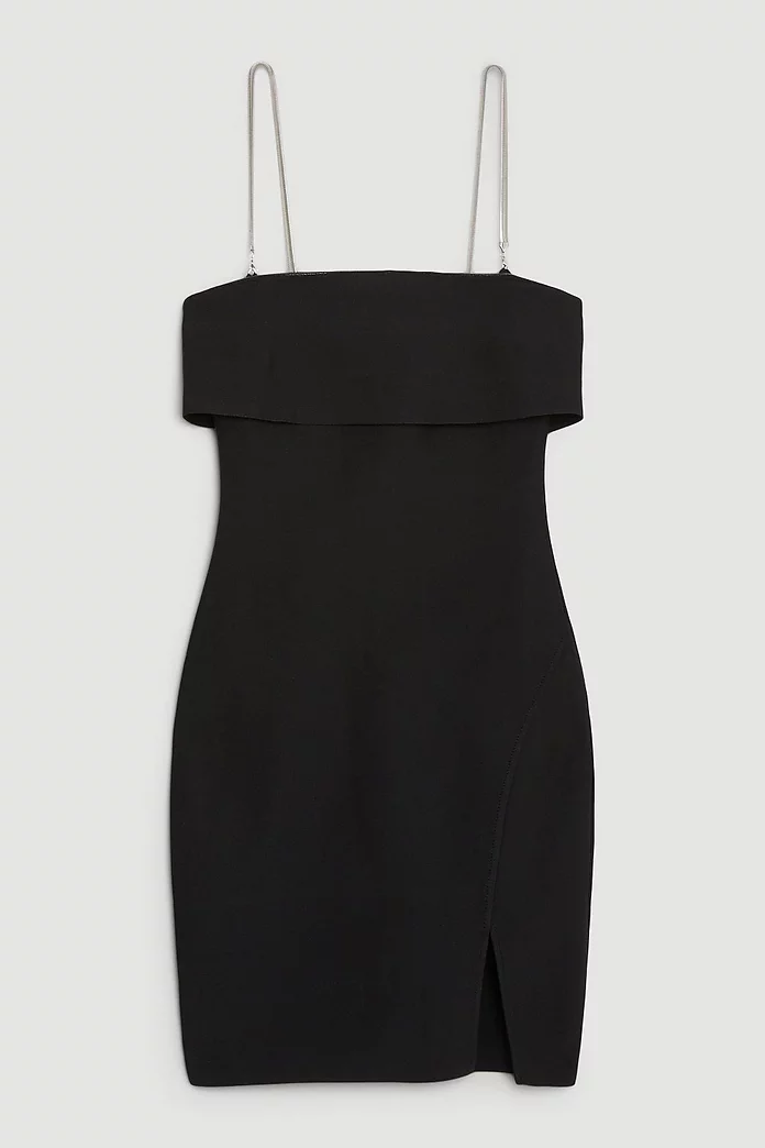 Figure Form Bandage Knit Chain Strap Mini Dress | Karen Millen Figure Form Bandage Knit Chain Strap Mini Dress | Karen Millen