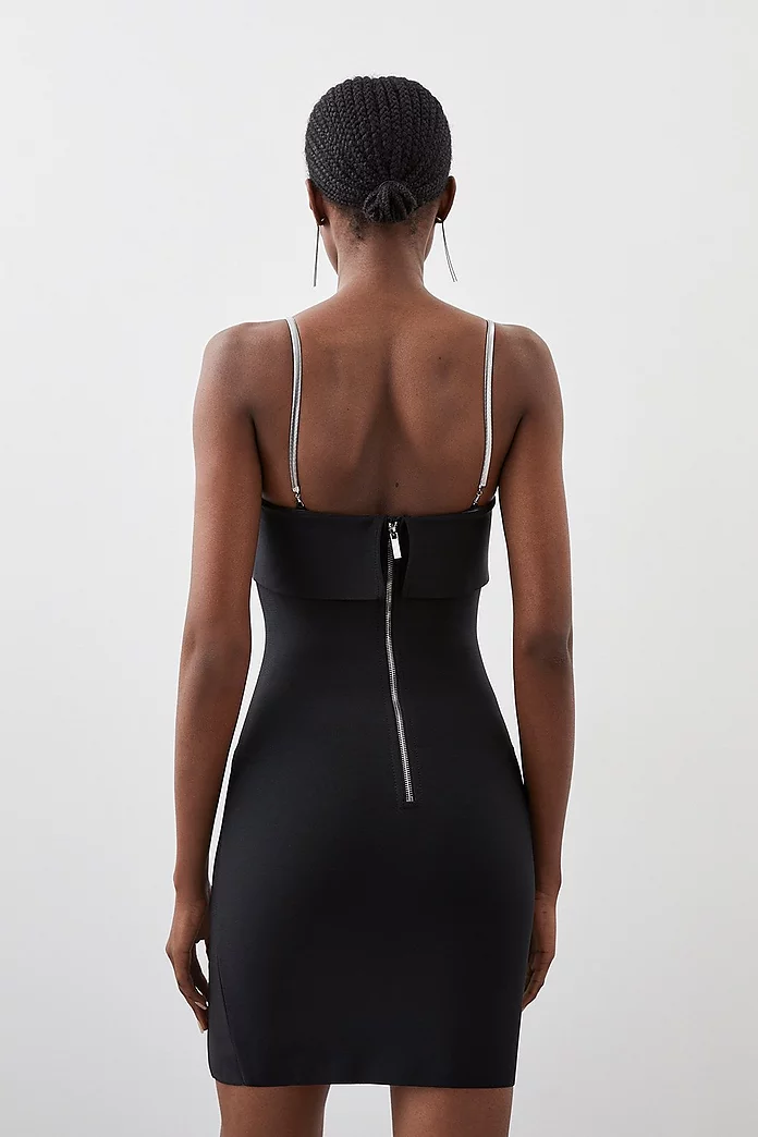 Figure Form Bandage Knit Chain Strap Mini Dress | Karen Millen Figure Form Bandage Knit Chain Strap Mini Dress | Karen Millen