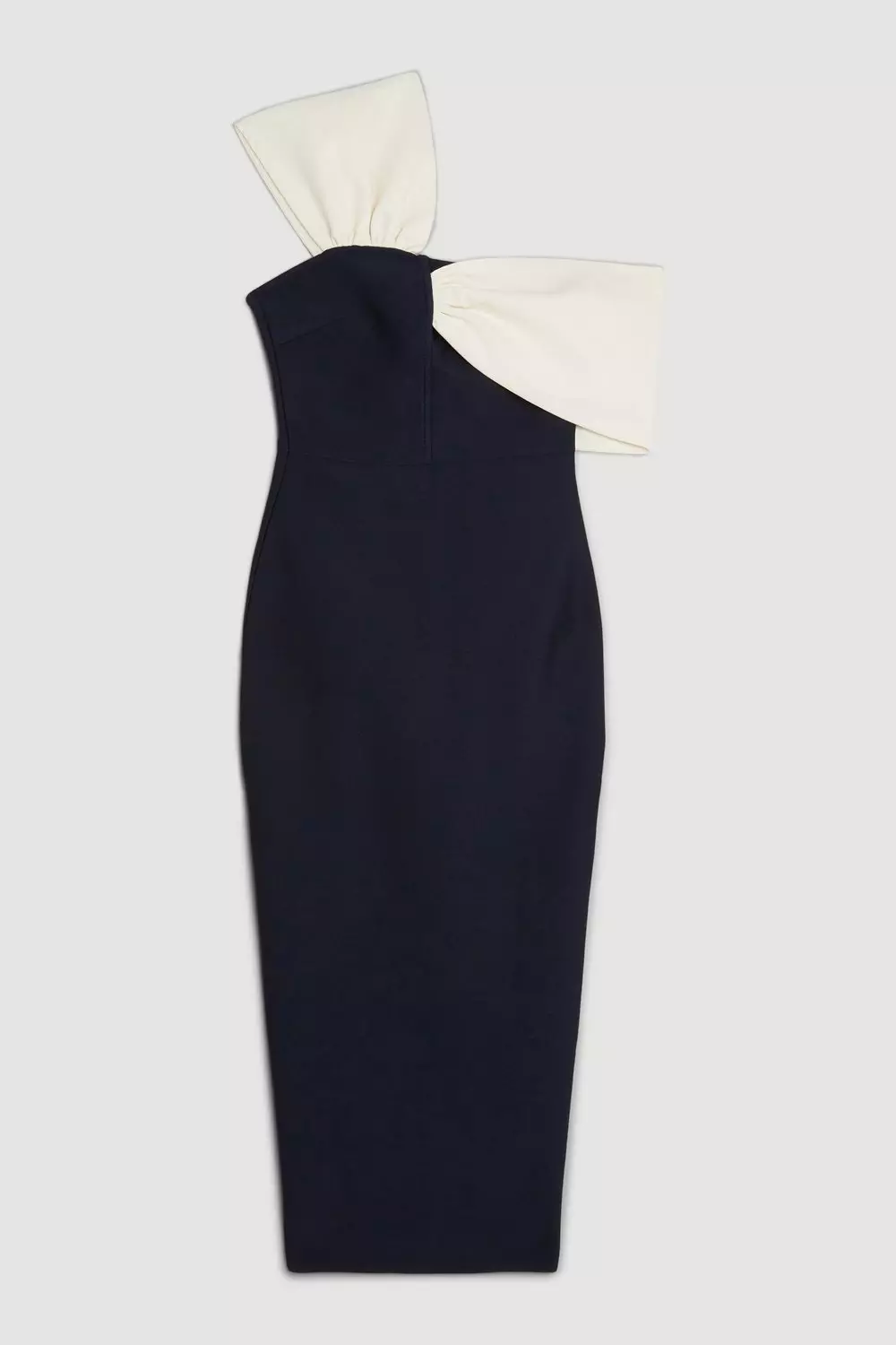 Petite Figure Form Bandage Asymmetric Strap Midi Dress