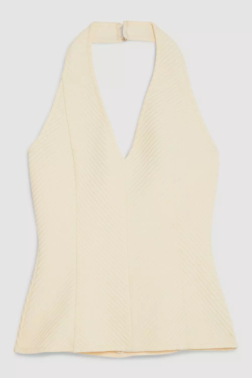 Figure Form Bandage Textured Knit Halter Top | Karen Millen