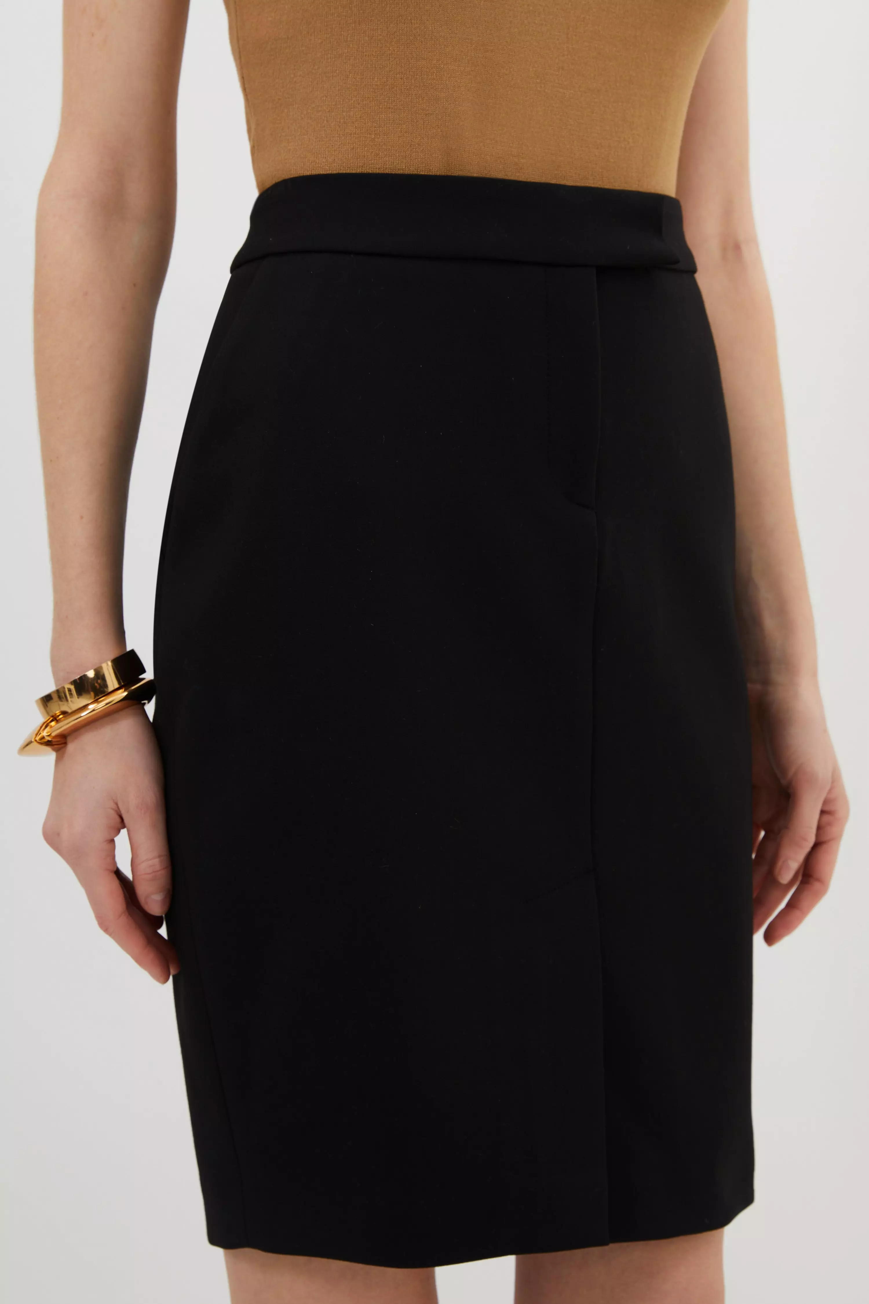 Compact Stretch Tailored Pencil Mini Skirt alternative image