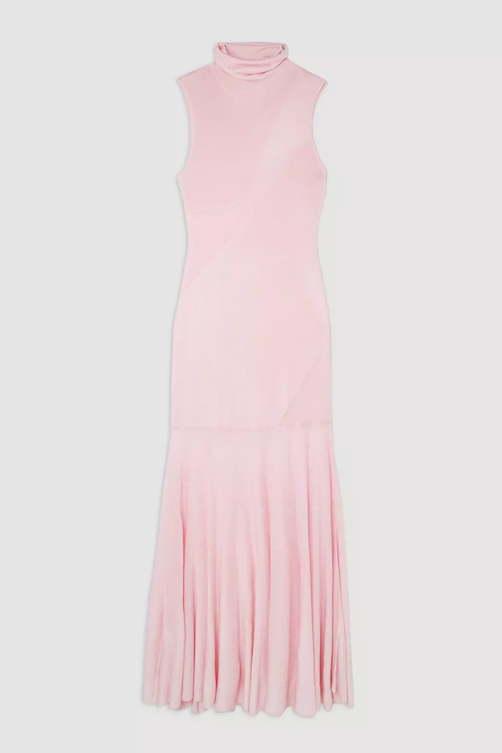 Petite Viscose Blend Slinky Sheer Knit Turtleneck Maxi Dress