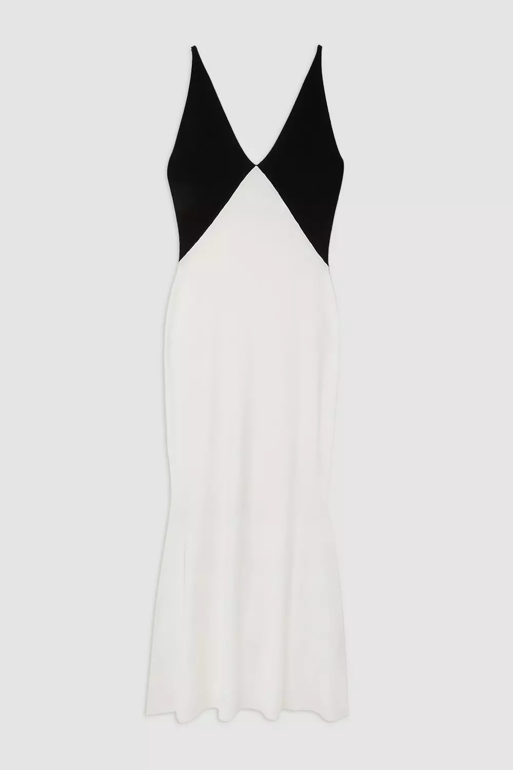 Viscose Blend Slinky Knit Contrast Maxi Slip Dress | Karen