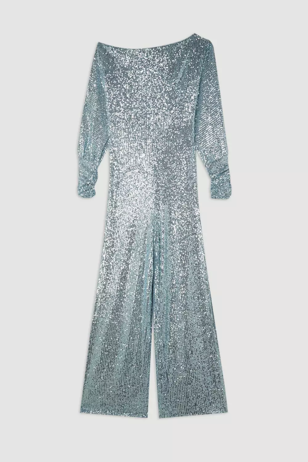 Stretch Jersey Sequin Wide Leg Jumpsuit | Karen Millen