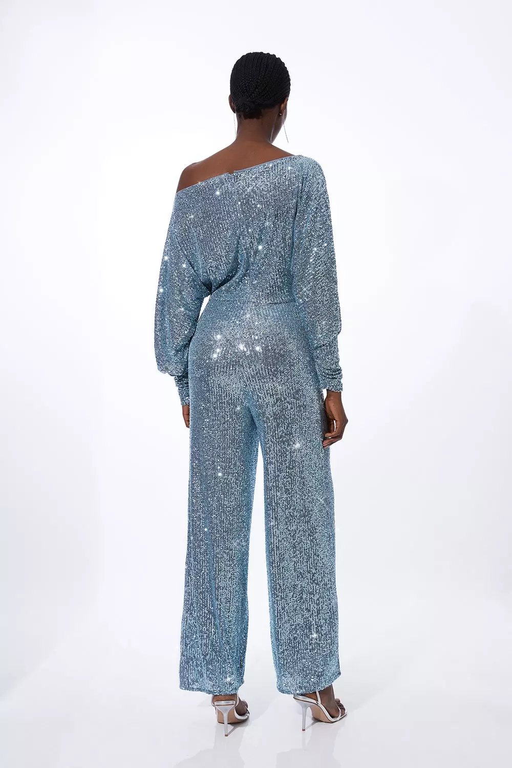 Blue sparkly jumpsuit deals