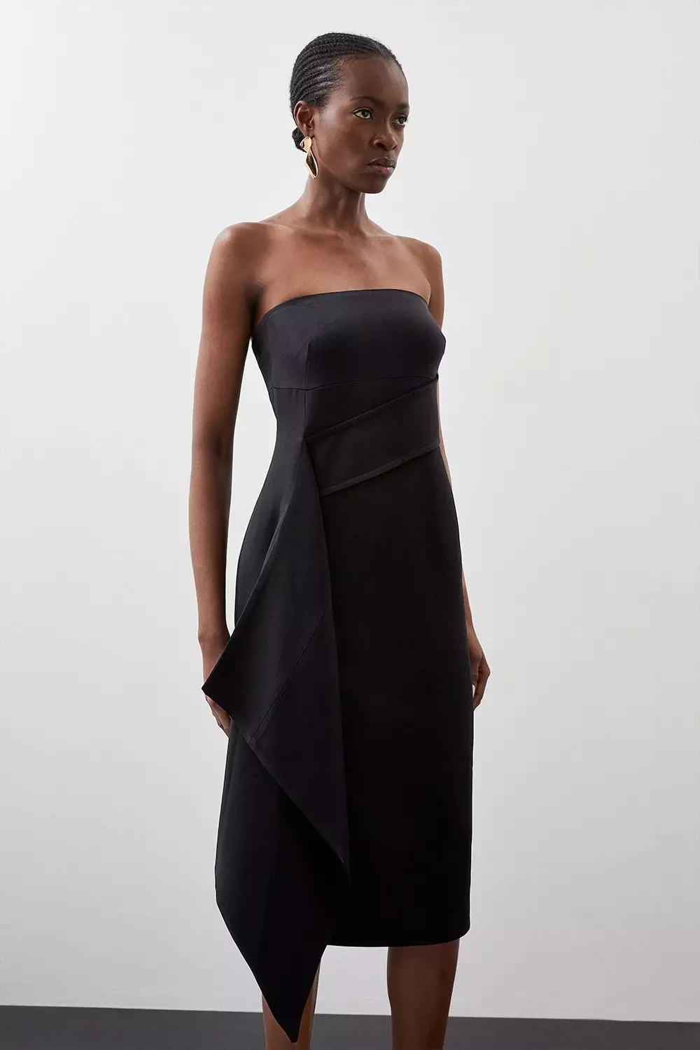 Black drape dress hotsell