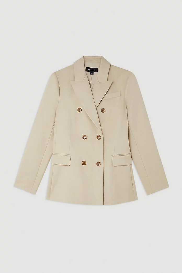 Tailored Wool Blend Double Breasted Blazer | Karen Millen Tailored Wool Blend Double Breasted Blazer | Karen Millen