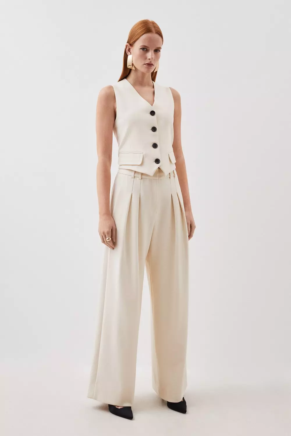 KAREN MILLEN*ストレッチテーラードストレートレッグパンツ bkk16278_cream_xl?$