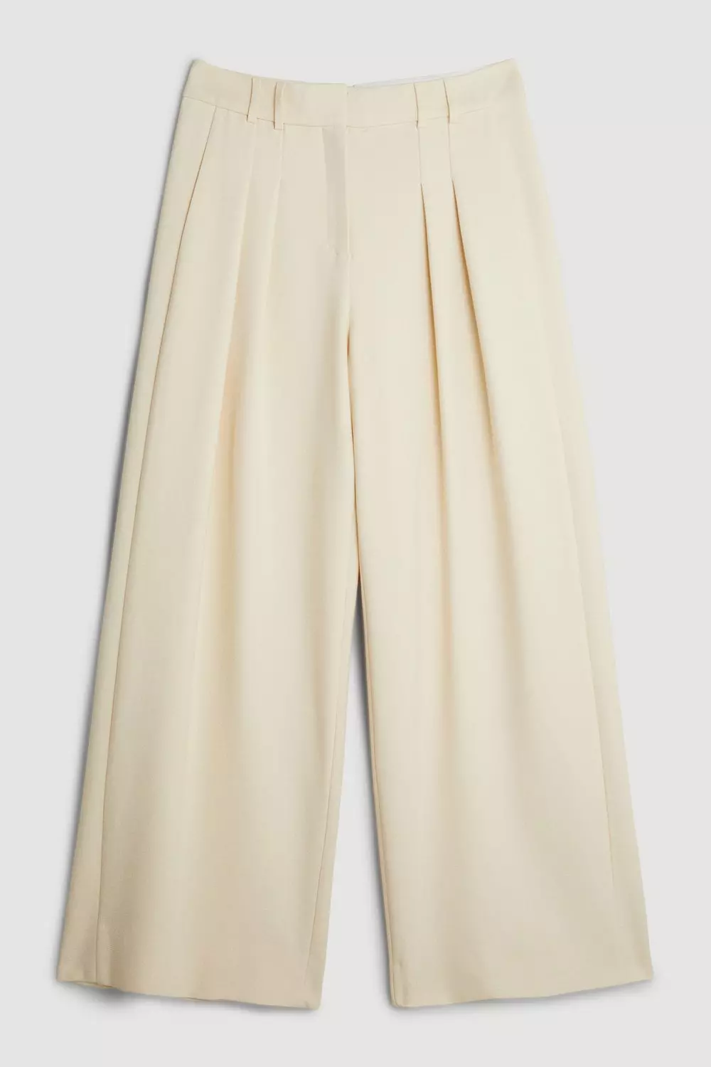 Compact Stretch Tailored Pleated Straight Leg Pants | Karen