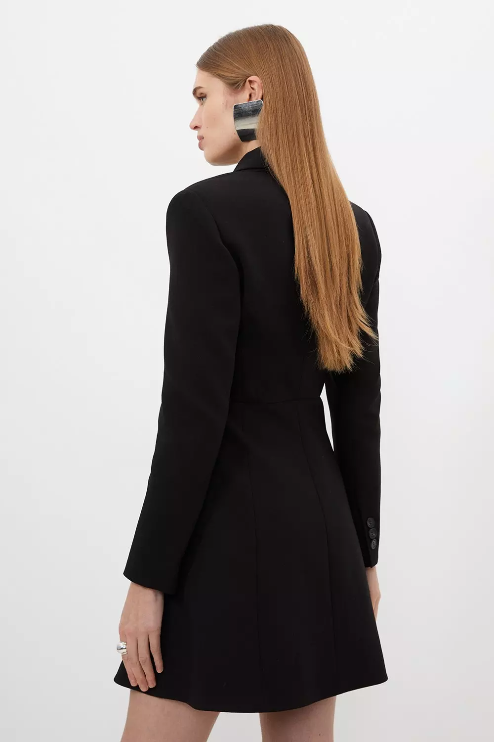 Compact Stretch Tailored Full Skirt Mini Blazer Dress Karen Millen
