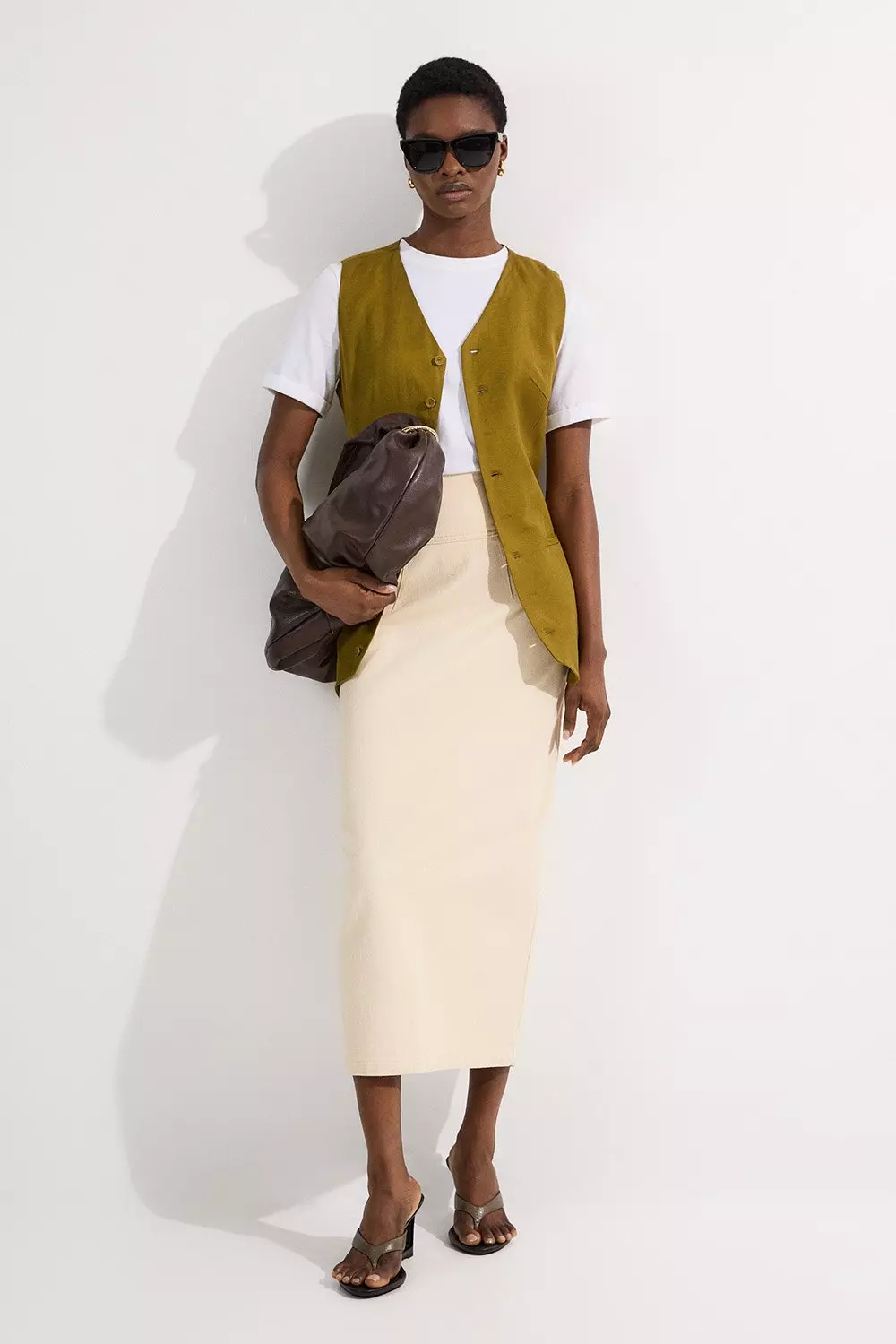 スカート COURREGES COTTON DENIM MIDI SKIRT Midi Denim Skirt by Courrèges- La Garçonne