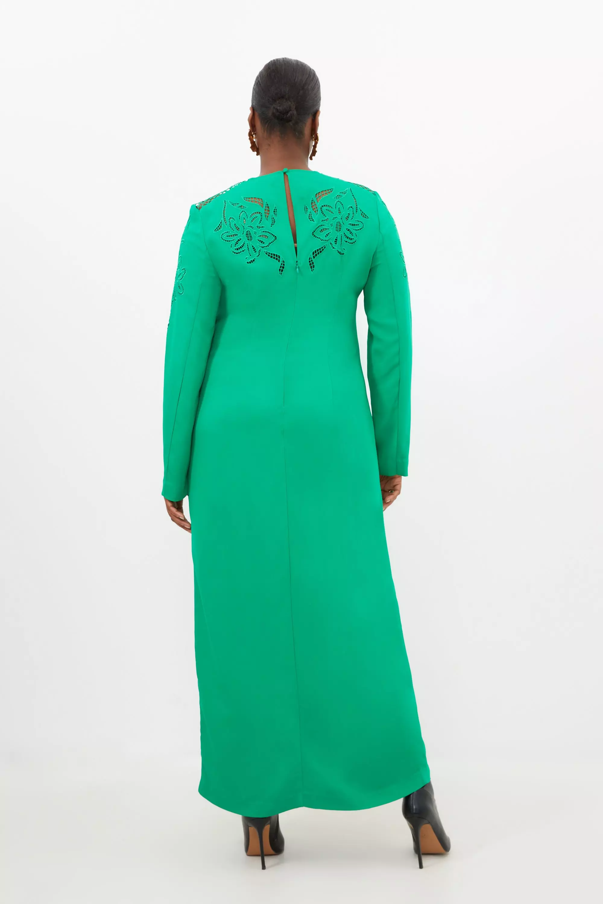 Kira Sage Halter-Neck Cut-Out Split Maxi Dress With Flowers