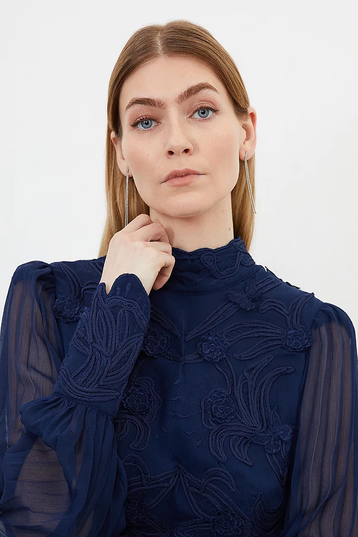 Applique Woven Lace Blouse | Karen Millen Applique Woven Lace Blouse | Karen Millen