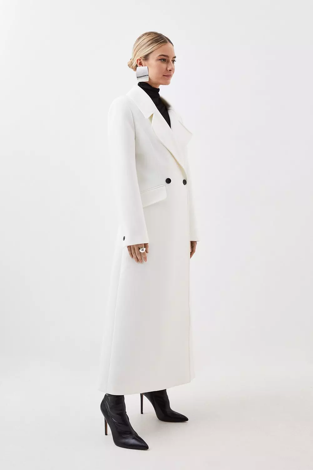 Double breasted skirted coat best sale