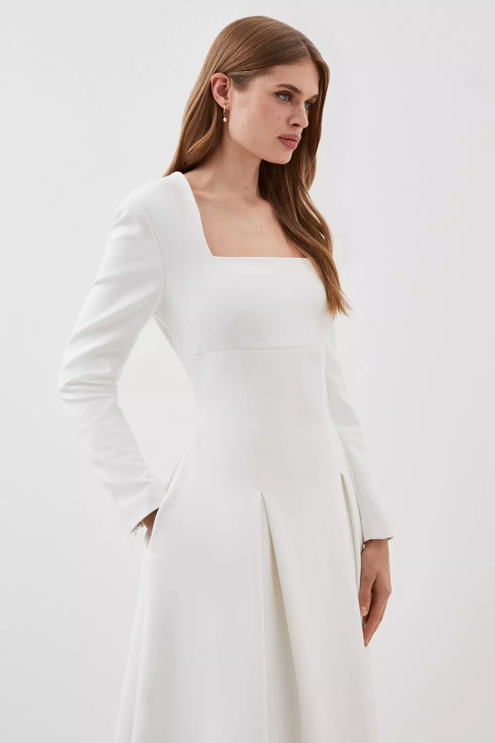 Lydia Millen Compact Stretch Sweetheart Neckline Midi Dress