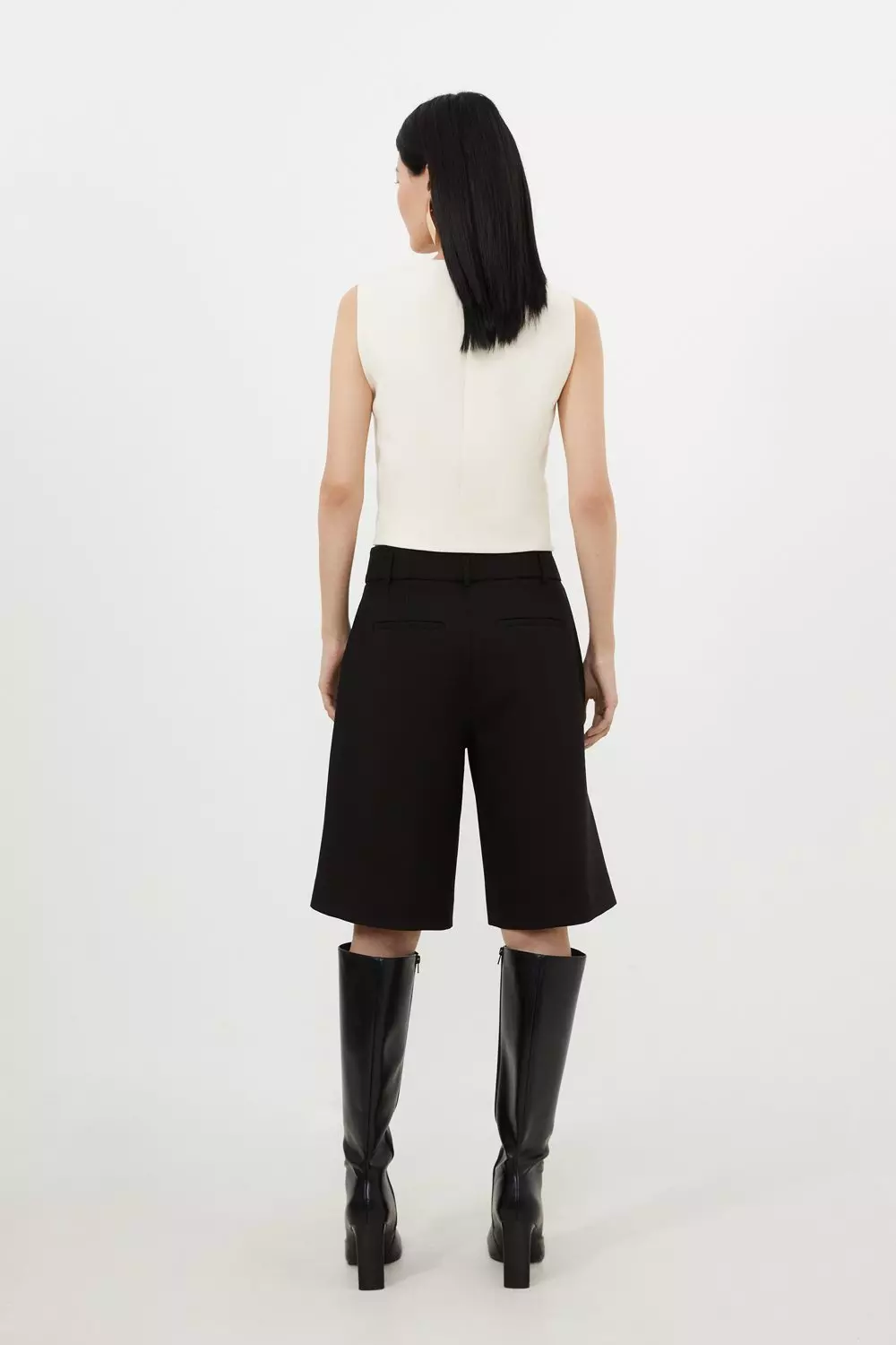 Compact Stretch Tailored City Shorts | Karen Millen