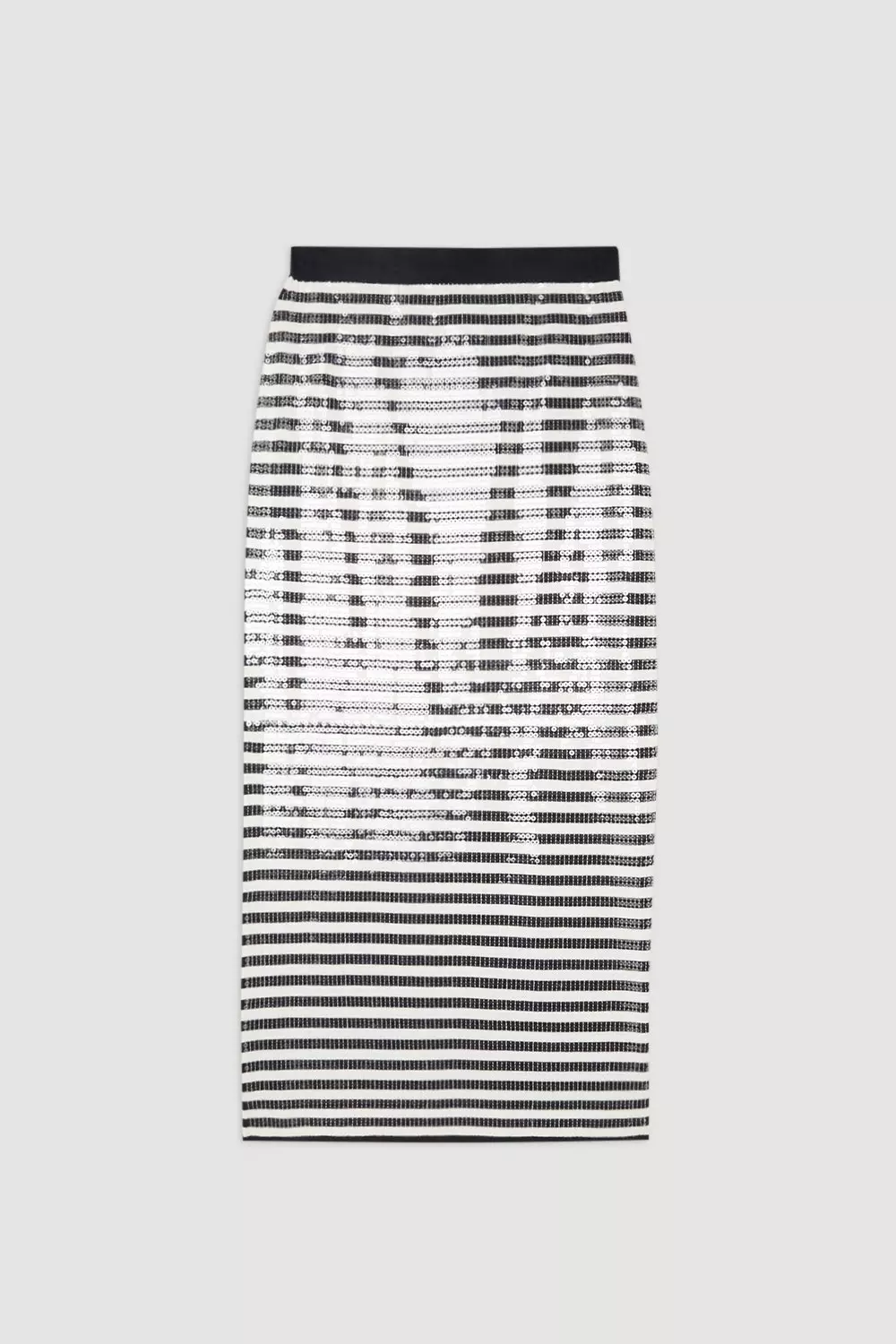 All Over Striped Sequin Viscose Blend Midaxi Skirt Karen Millen