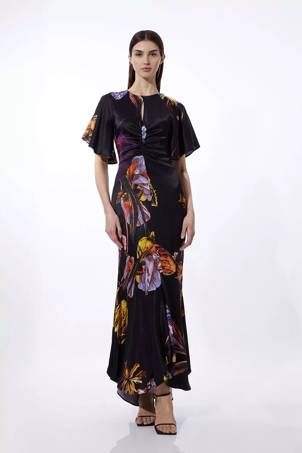 【KAREN MILLEN】プチフローラルオーガンジー ハイネック ドレス bkk20977_purple_xl?$