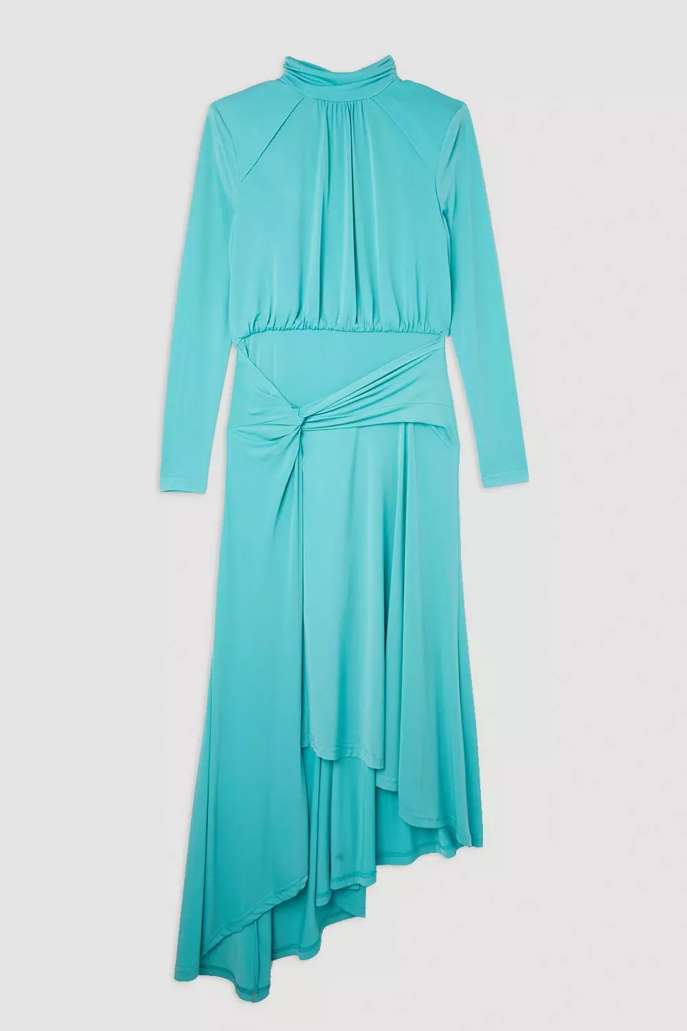 Aqua Knot Waist Drapey Jersey Crepe Midi Dress alternative image