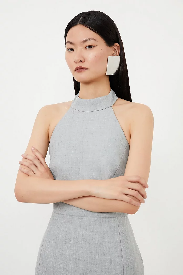 Petite Tailored Wool Blend Halter Neck Pencil Dress | Karen Petite Tailored Wool Blend Halter Neck Pencil Dress | Karen