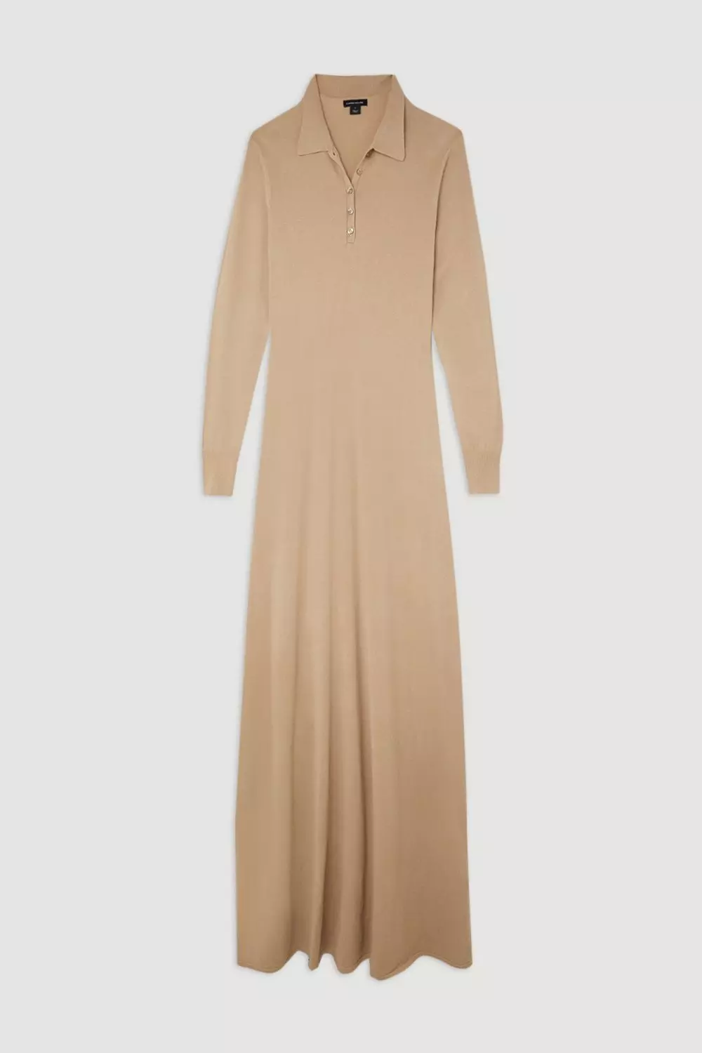 Viscose Blend Polo Knit Collar Maxi Dress | Karen Millen