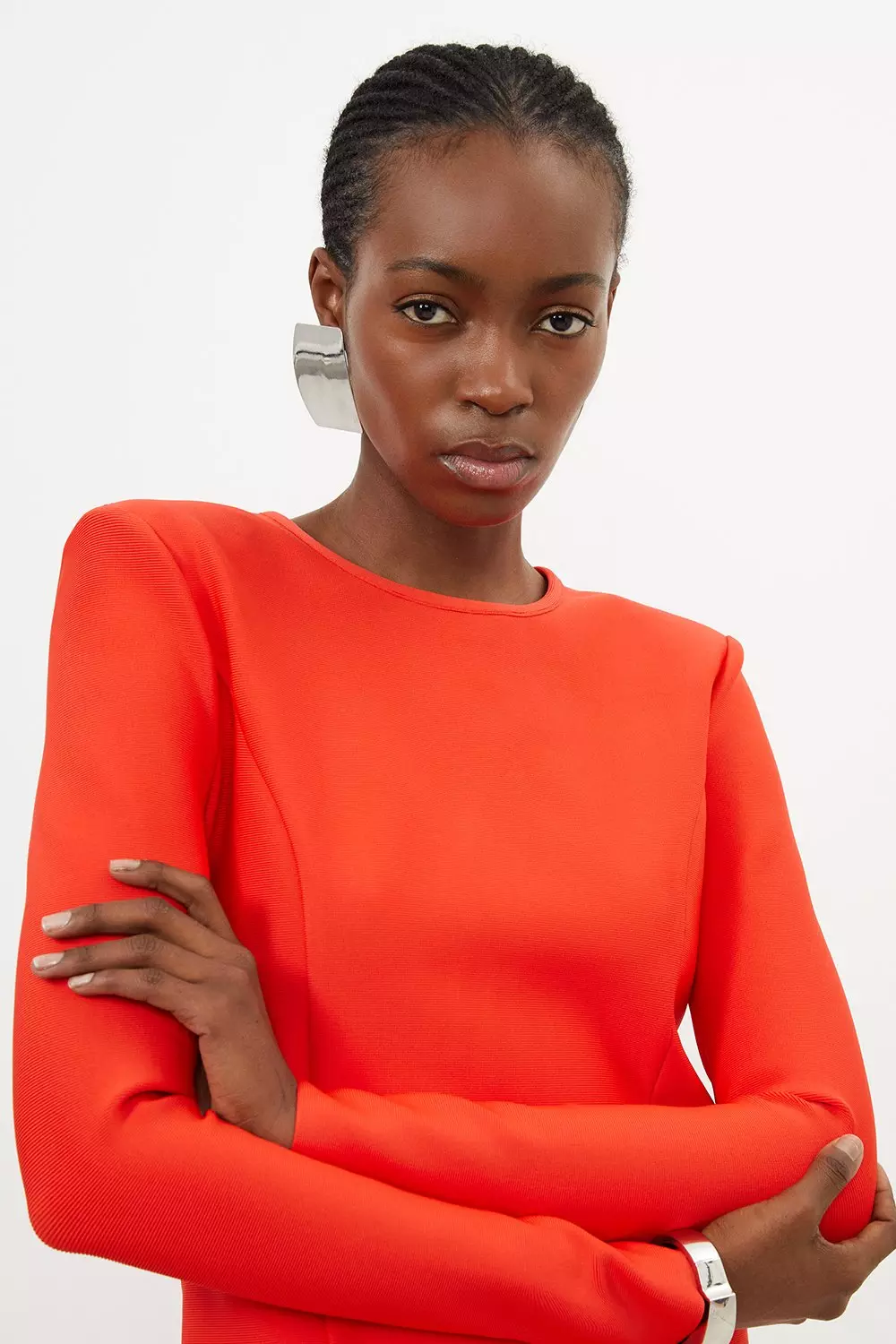 Relaxed Structured Knit Bandage Mini Dress | Karen Millen