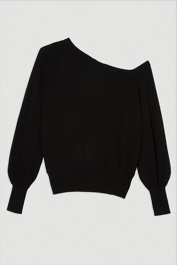 Lightweight Viscose Blend Summer Knit Off Shoulder Top Lightweight Viscose Blend Summer Knit Off Shoulder Top