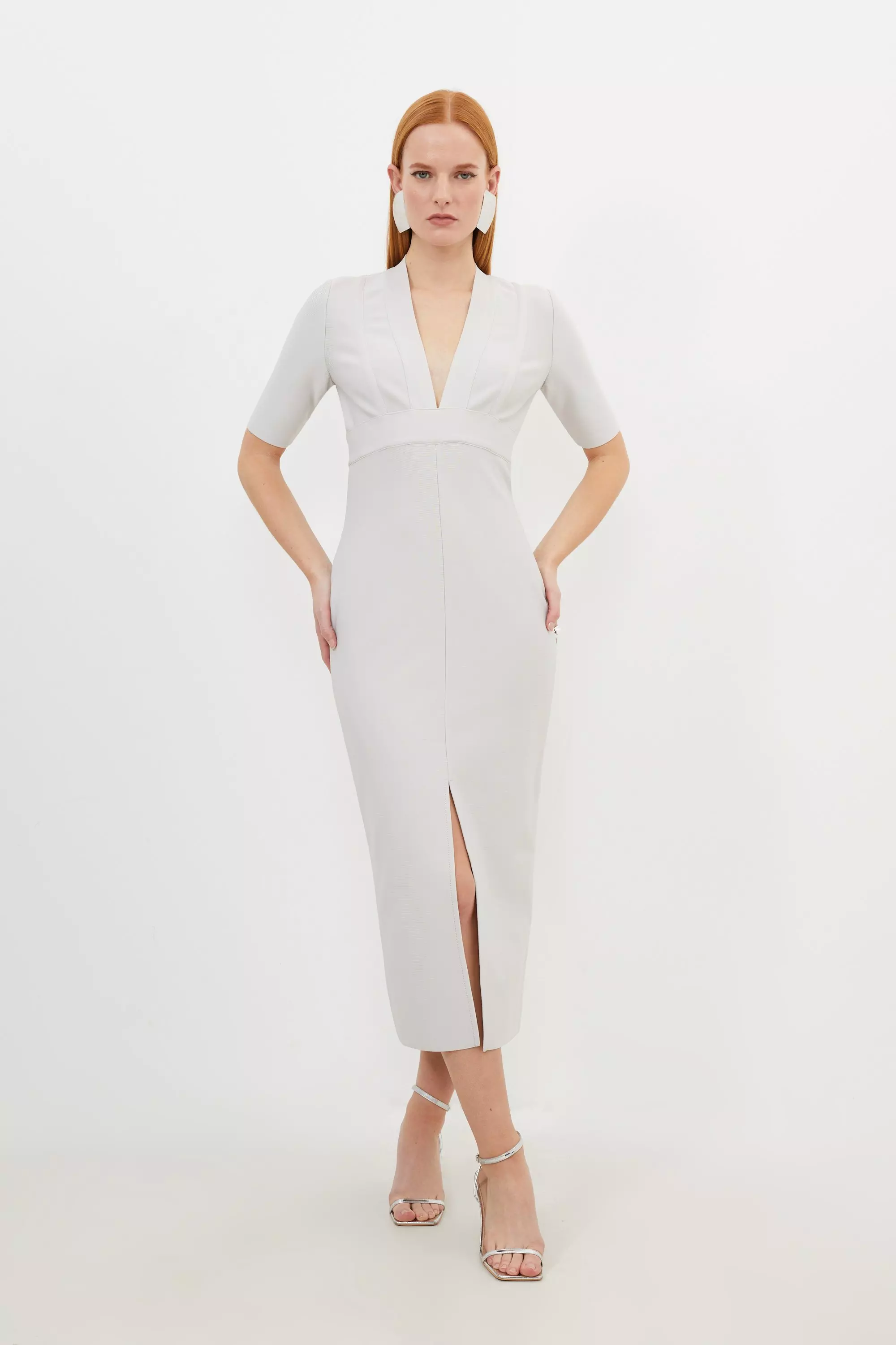 【KAREN MILLEN】プチサテンボウタイネックテーラードドレス bkk10653_white_xl?pdp.template